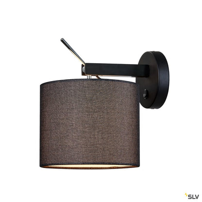 SLV FENDA E27 Indoor Wandaufbauleuchte schwarz ohne Schirm