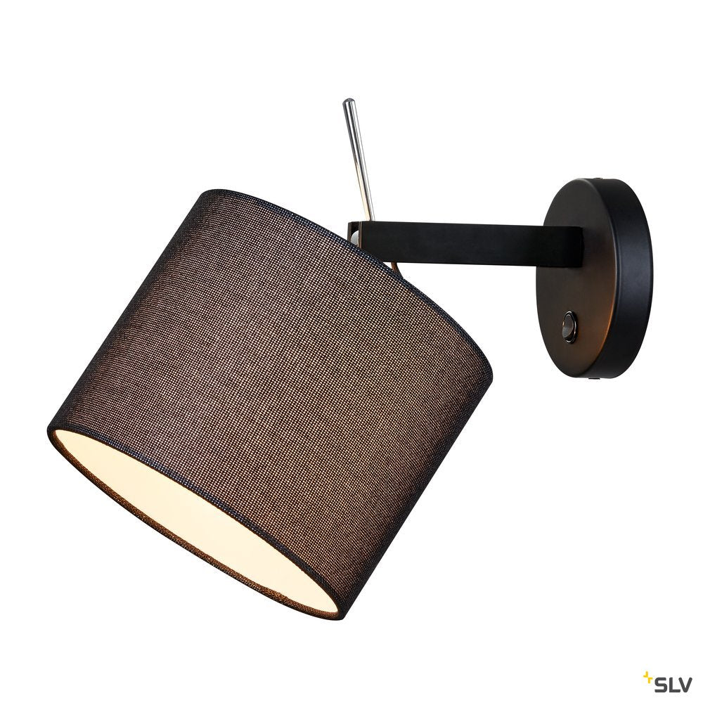 SLV FENDA E27 Indoor Wandaufbauleuchte schwarz ohne Schirm