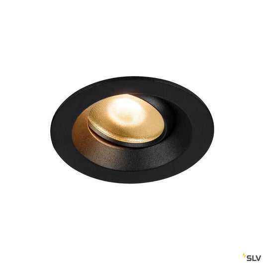 SLV DINGILO Indoor LED Deckeneinbauleuchte schwarz 2700K schwenkbar