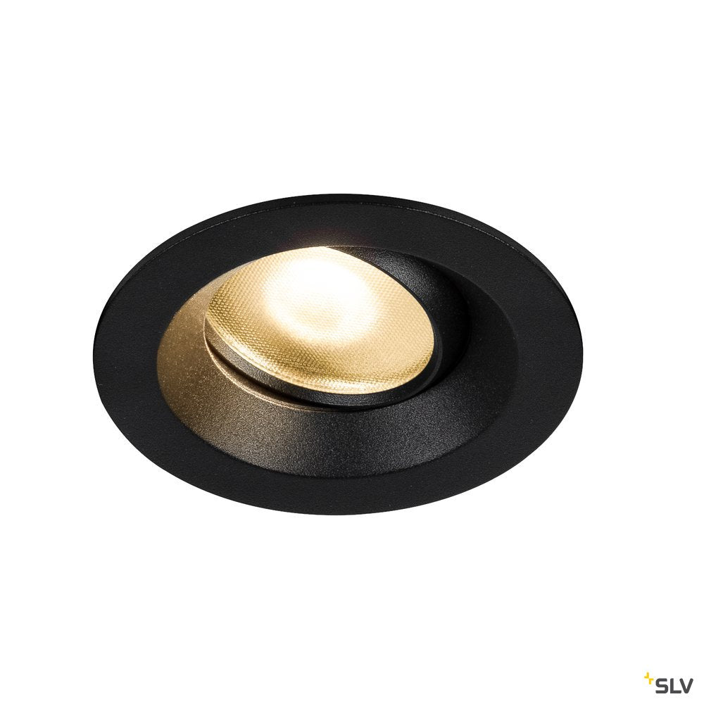 SLV DINGILO Indoor LED Deckeneinbauleuchte schwarz 3000K schwenkbar