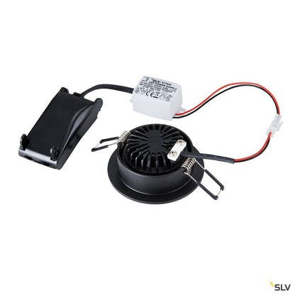 SLV NEW TRIA 68 I CS Indoor LED Deckeneinbauleuchte schwarz rund 3000K 38° inkl. Treiber Clipfedern