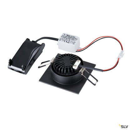 SLV NEW TRIA 68 I CS Indoor LED Deckeneinbauleuchte schwarz eckig 3000K 38° inkl. Treiber Clipfedern