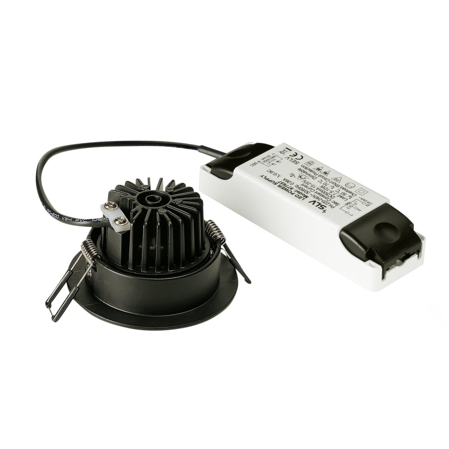 SLV NEW TRIA 68 I CS Indoor LED Deckeneinbauleuchte schwarz 2700K rund