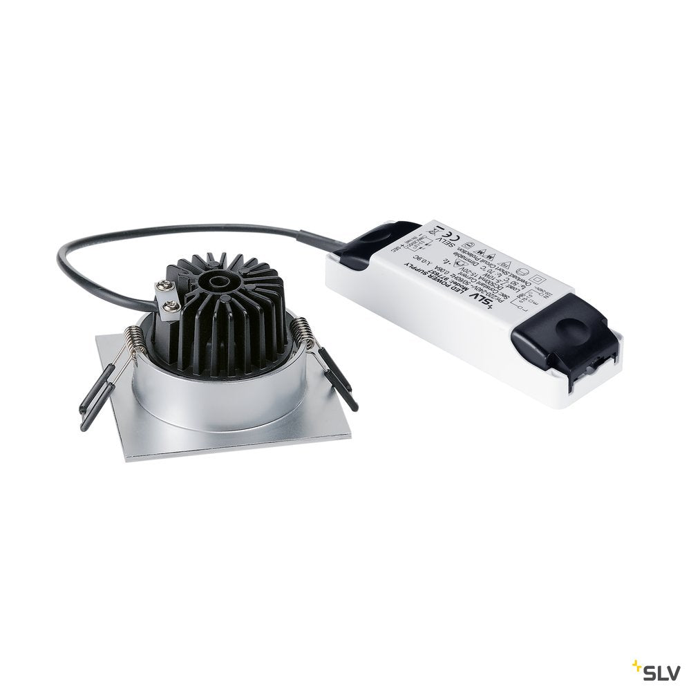 SLV NEW TRIA 68 I CS Indoor LED Deckeneinbauleuchte alu 2700K eckig