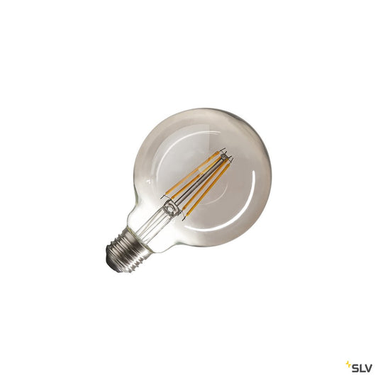 SLV LED Leuchtmittel, G95, E27, 2700K, 720lm, 280°, dimmbar, Rauchglas