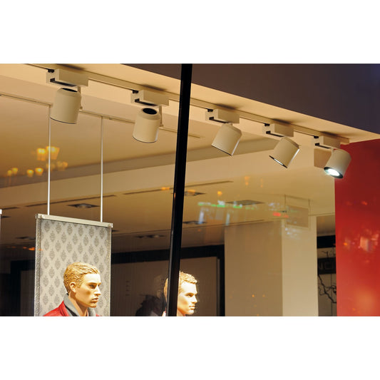 SLV 3~ SUPROS TRACK LED 3 Phasen System Leuchte weiß 3000K CRI90 60° Reflektor 2600lm inkl. 3 Phasen-Adapter