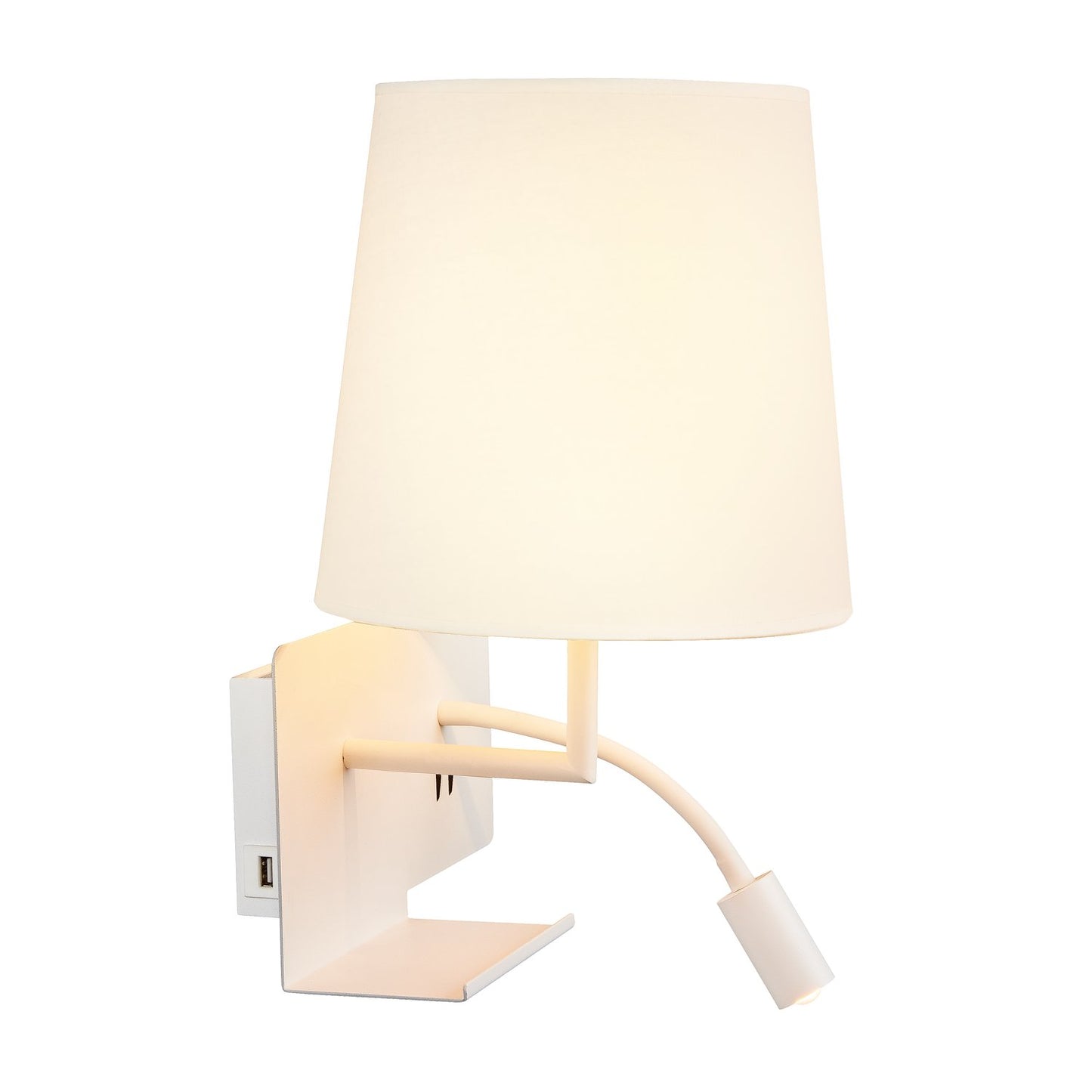 SLV SOMNILA FLEX Indoor LED Wandaufbauleuchte 3000K weiß Version links inkl. USB Anschluss