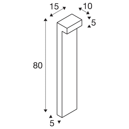 SLV L-LINE OUT 80 FL Pole, Outdoor LED Stehleuchte horizontal anthrazit CCT switch 3000/4000K