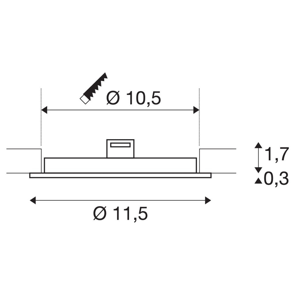 SLV SENSER 12 DL, Indoor LED Deckeneinbauleuchte rund weiß 4000K