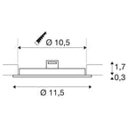 SLV SENSER 12 DL, Indoor LED Deckeneinbauleuchte rund weiß 4000K