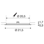 SLV SENSER 24 DL, Indoor LED Deckeneinbauleuchte rund weiß 4000K