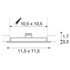 SLV SENSER 12 DL, Indoor LED Deckeneinbauleuchte eckig weiß 4000K