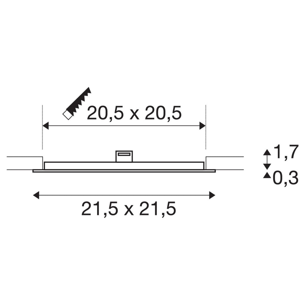 SLV SENSER 24 DL, Indoor LED Deckeneinbauleuchte eckig weiß 4000K