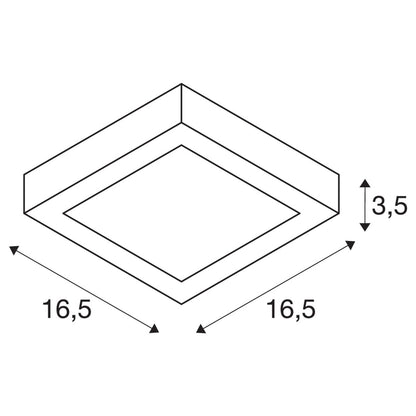 SLV SENSER 18 CW, Indoor LED Wand- und Deckenaufbauleuchte eckig weiß 4000K