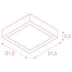 SLV SENSER 24 CW, Indoor LED Wand- und Deckenaufbauleuchte eckig weiß 4000K