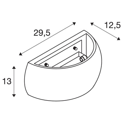 SLV PLASTRA WL CURVED CUTRAIN, Indoor WandaufbauleuchteQT-DE12 weiß
