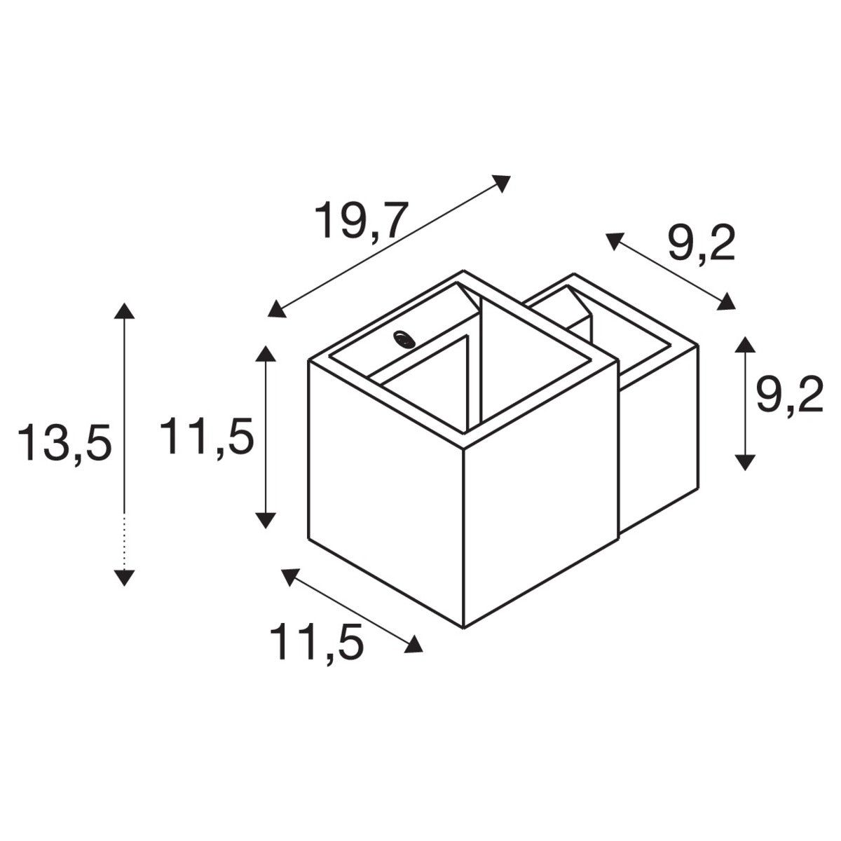 SLV PLASTRA WL CUBES, Indoor Wandaufbauleuchte QT14 weiß