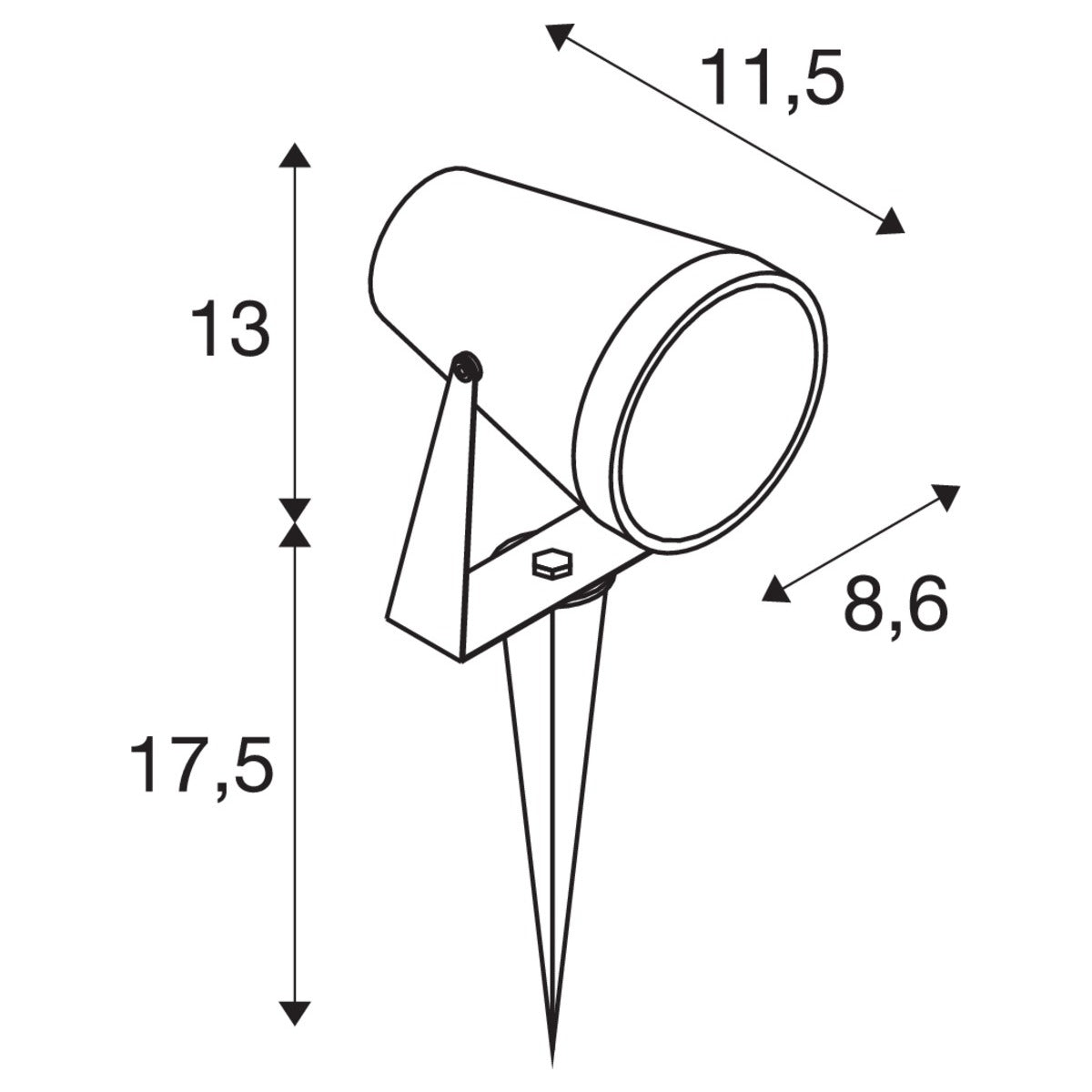 SLV SAMRINA SP single QPAR51, Outdoor Erdspiessleuchte schwarz
