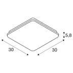 SLV SIMA, Indoor LED Wand- und Deckenaufbauleuchte weiß 3000K eckig dimmbar