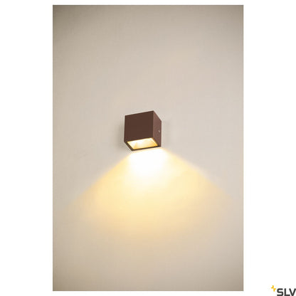 SLV SITRA S WL SINGLE, LED Outdoor Wandaufbauleuchte, rost farbend,  CCT switch 3000/4000K