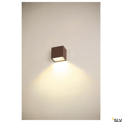 SLV SITRA S WL SINGLE, LED Outdoor Wandaufbauleuchte, rost farbend,  CCT switch 3000/4000K