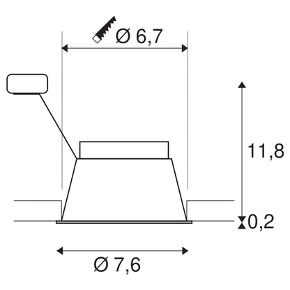 SLV HORN GU10, Deckeneinbauleuchte weiß 25W blower door getestet