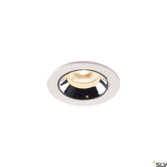 SLV NUMINOS® XS, Deckeneinbauleuchte weiß / chrom 2700K 40°