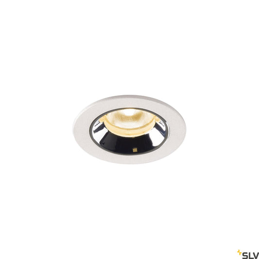 SLV NUMINOS® XS, Deckeneinbauleuchte weiß / chrom 3000K 55°