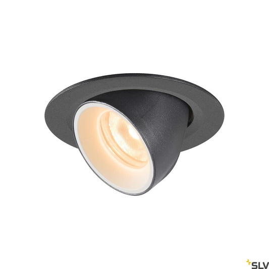 SLV NUMINOS® GIMBLE XS, Deckeneinbauleuchte schwarz / weiß 2700K 20°