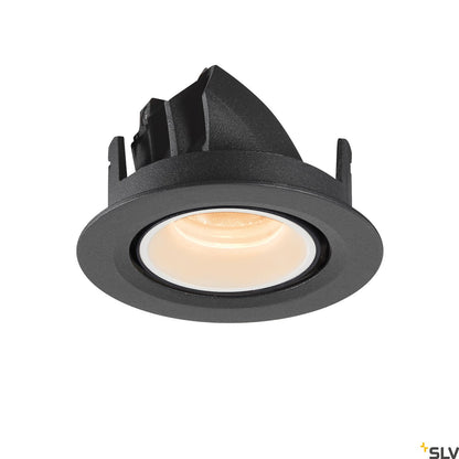 SLV NUMINOS® GIMBLE XS, Deckeneinbauleuchte schwarz / weiß 2700K 20°
