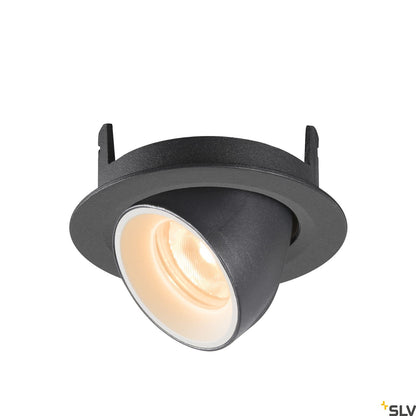 SLV NUMINOS® GIMBLE XS, Deckeneinbauleuchte schwarz / weiß 2700K 55°