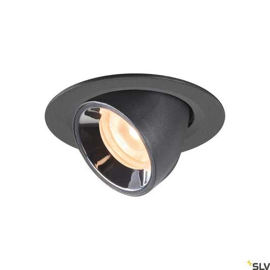 SLV NUMINOS® GIMBLE XS, Deckeneinbauleuchte schwarz / chrom 2700K 55°