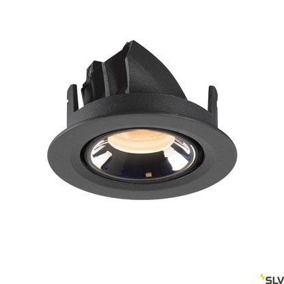 SLV NUMINOS® GIMBLE XS, Deckeneinbauleuchte schwarz / chrom 2700K 55°