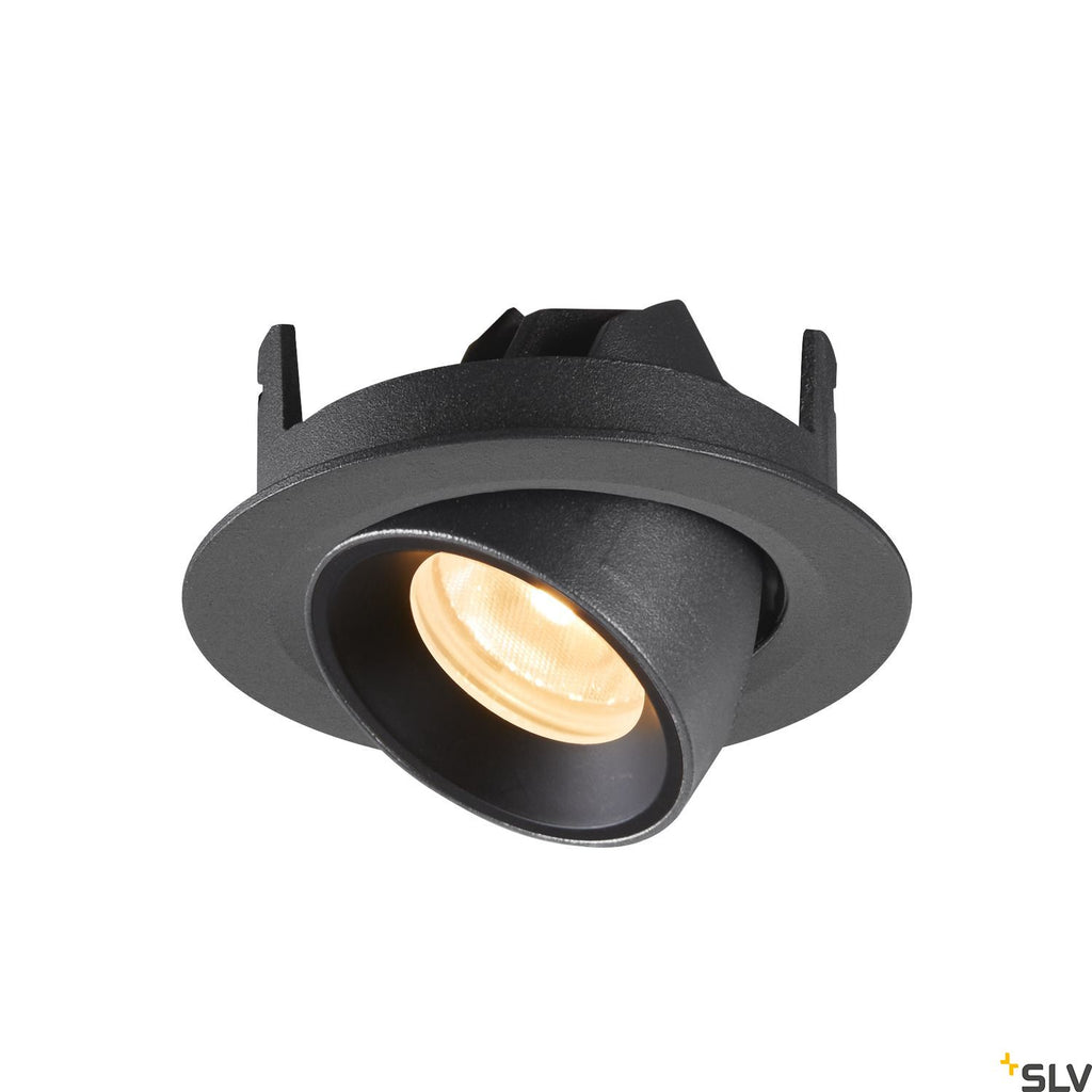 SLV NUMINOS® GIMBLE XS, Deckeneinbauleuchte schwarz 3000K 20°