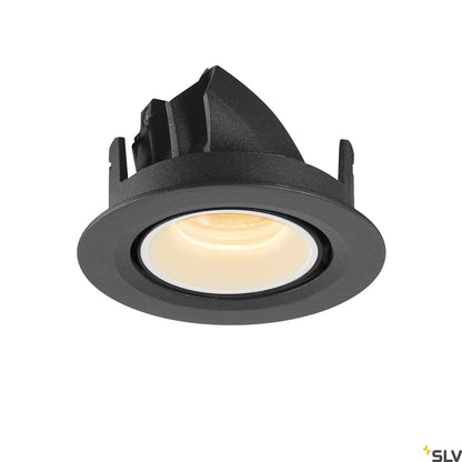SLV NUMINOS® GIMBLE XS, Deckeneinbauleuchte schwarz / weiß 3000K 40°