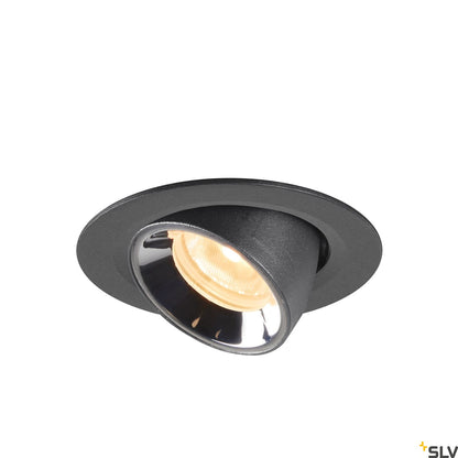 SLV NUMINOS® GIMBLE XS, Deckeneinbauleuchte schwarz / chrom 3000K 55°