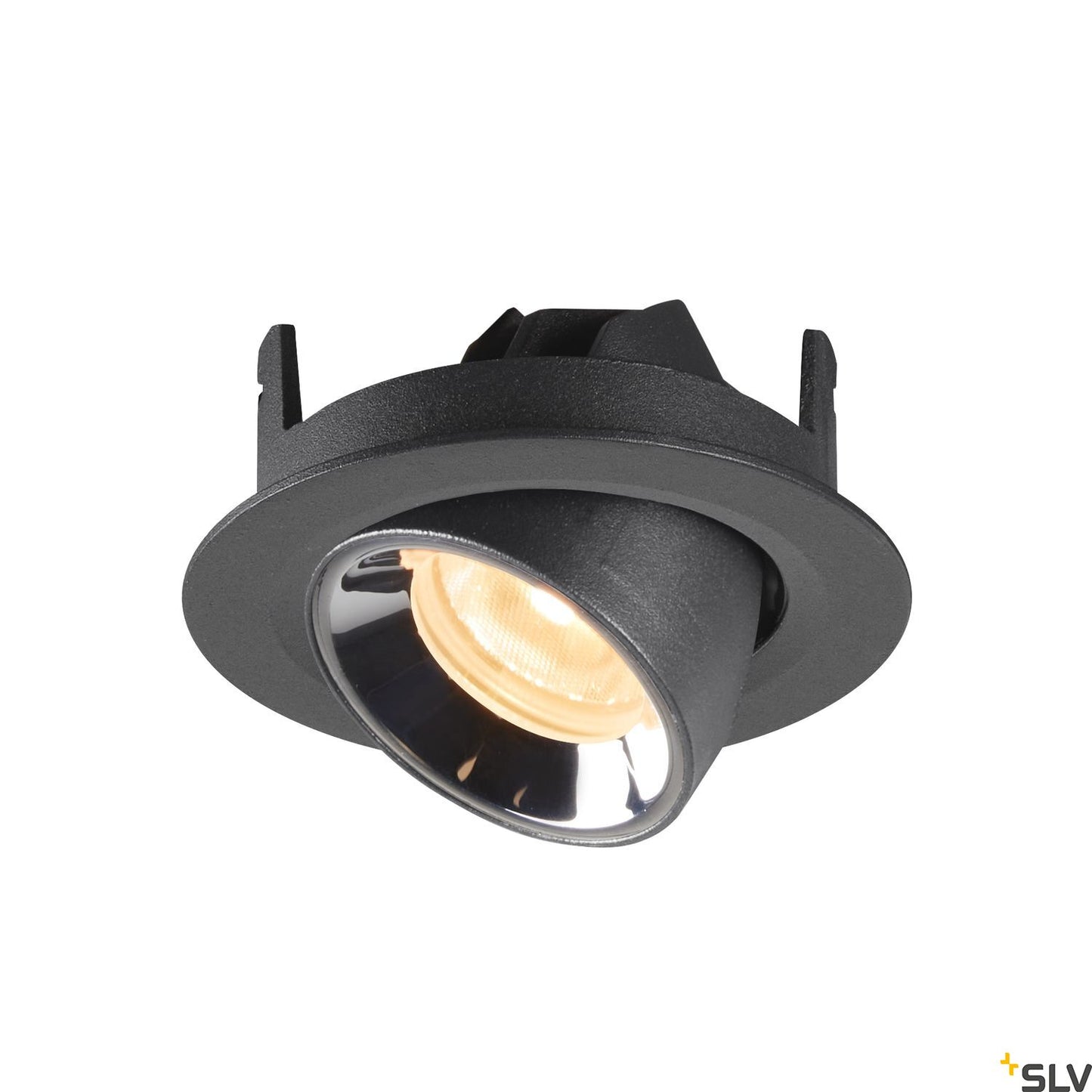 SLV NUMINOS® GIMBLE XS, Deckeneinbauleuchte schwarz / chrom 3000K 55°
