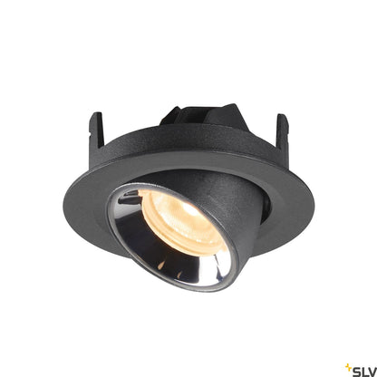 SLV NUMINOS® GIMBLE XS, Deckeneinbauleuchte schwarz / chrom 3000K 55°