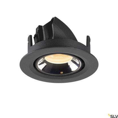 SLV NUMINOS® GIMBLE XS, Deckeneinbauleuchte schwarz / chrom 3000K 55°