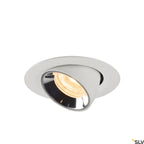 SLV NUMINOS® GIMBLE XS, Deckeneinbauleuchte weiß / chrom 3000K 40°