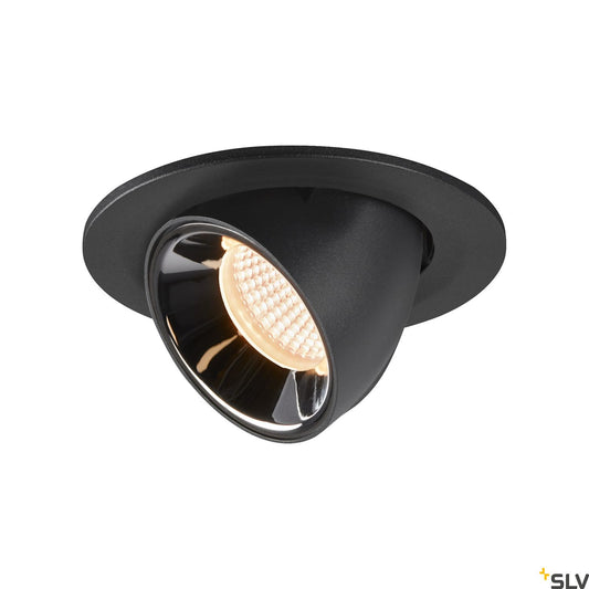 SLV NUMINOS® GIMBLE S, Deckeneinbauleuchte schwarz / chrom 2700K 20°