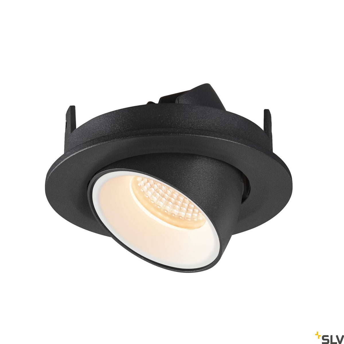 SLV NUMINOS® GIMBLE S, Deckeneinbauleuchte schwarz / weiß 2700K 55°