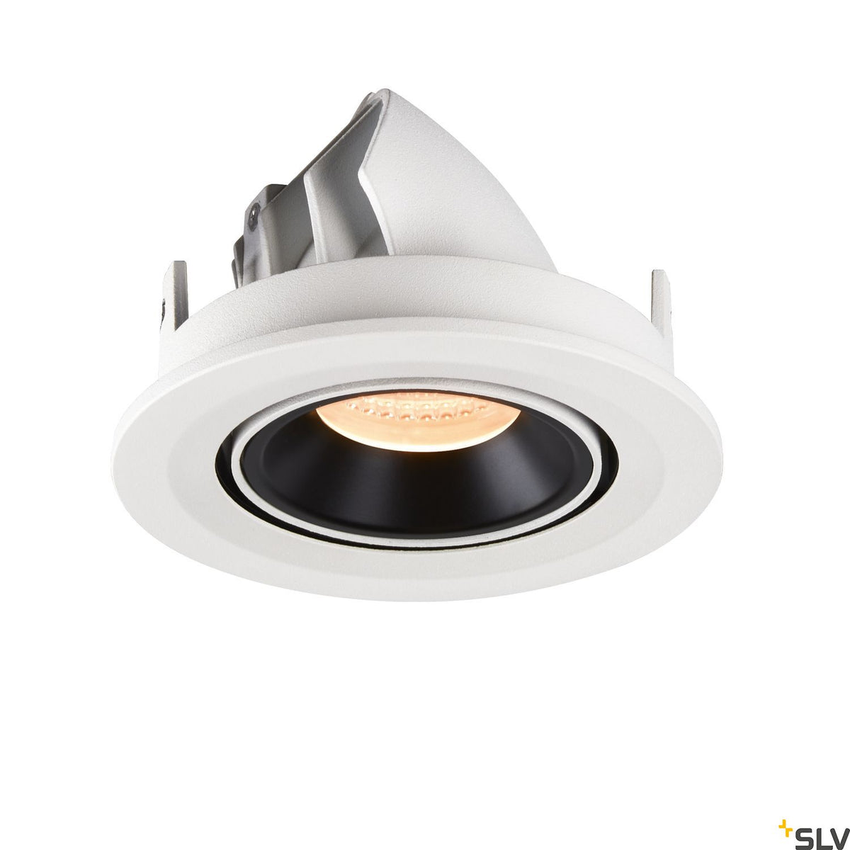 SLV NUMINOS® GIMBLE S, Deckeneinbauleuchte weiß / schwarz 2700K 55°
