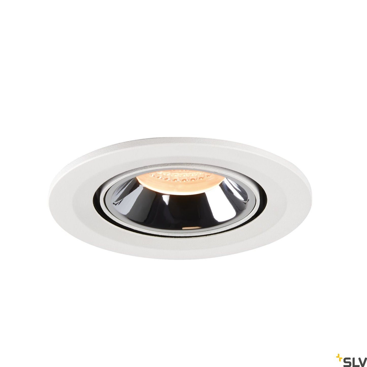 SLV NUMINOS® GIMBLE S, Deckeneinbauleuchte weiß / chrom 2700K 55°