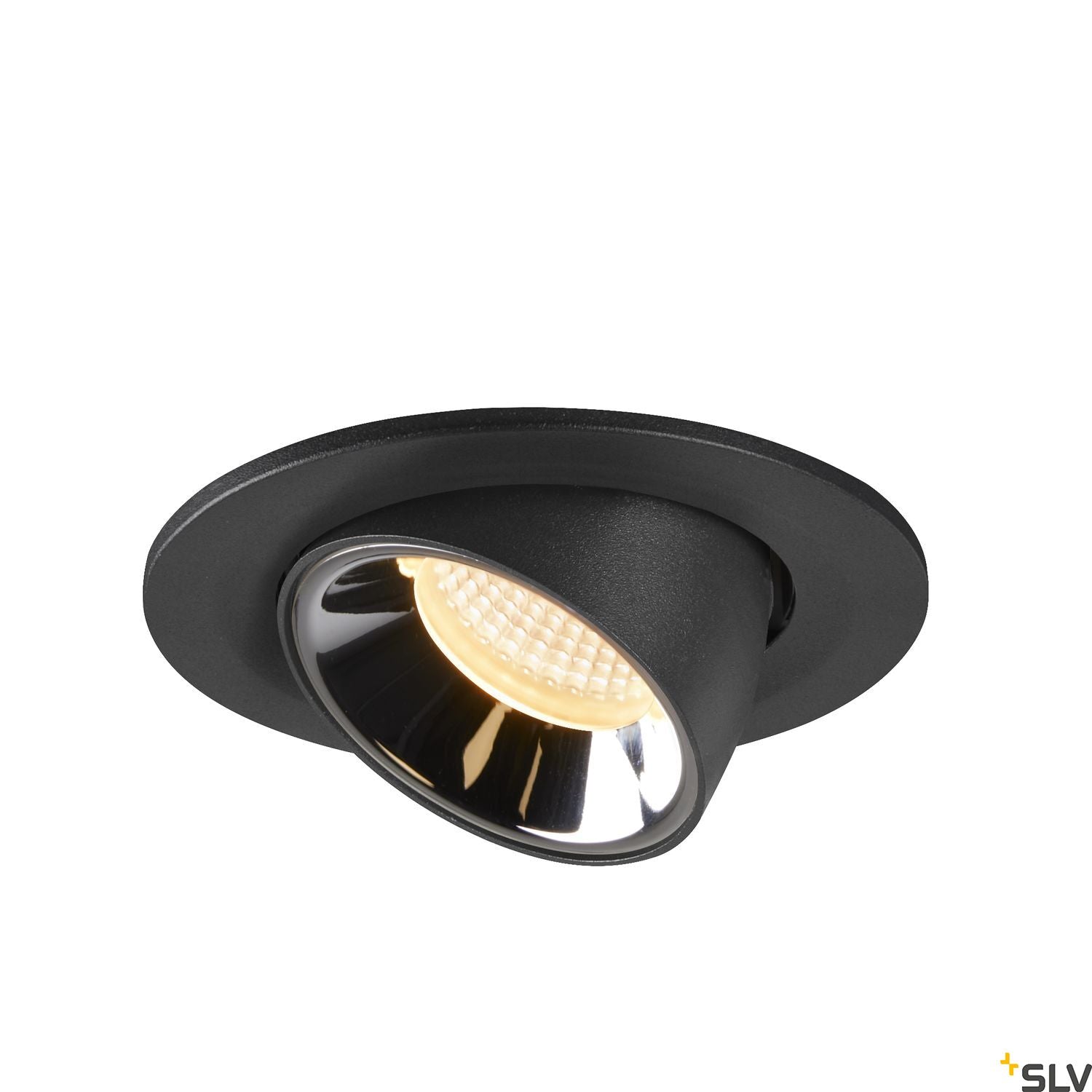 SLV NUMINOS® GIMBLE S, Deckeneinbauleuchte schwarz / chrom 3000K 20°