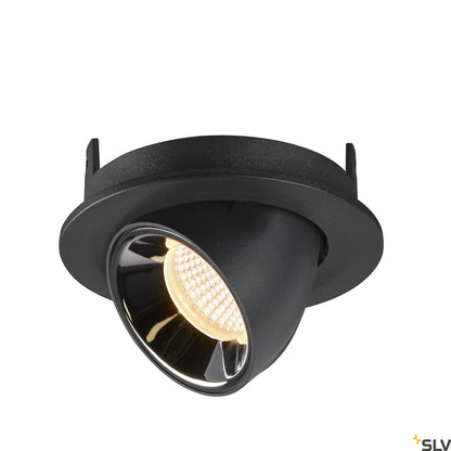 SLV NUMINOS® GIMBLE S, Deckeneinbauleuchte schwarz / chrom 3000K 40°