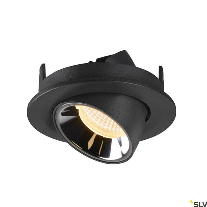 SLV NUMINOS® GIMBLE S, Deckeneinbauleuchte schwarz / chrom 3000K 40°