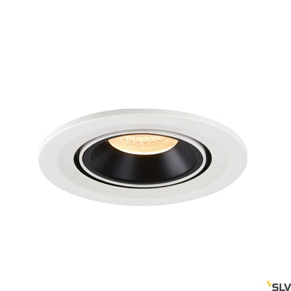 SLV NUMINOS® GIMBLE S, Deckeneinbauleuchte weiß / schwarz 3000K 20°