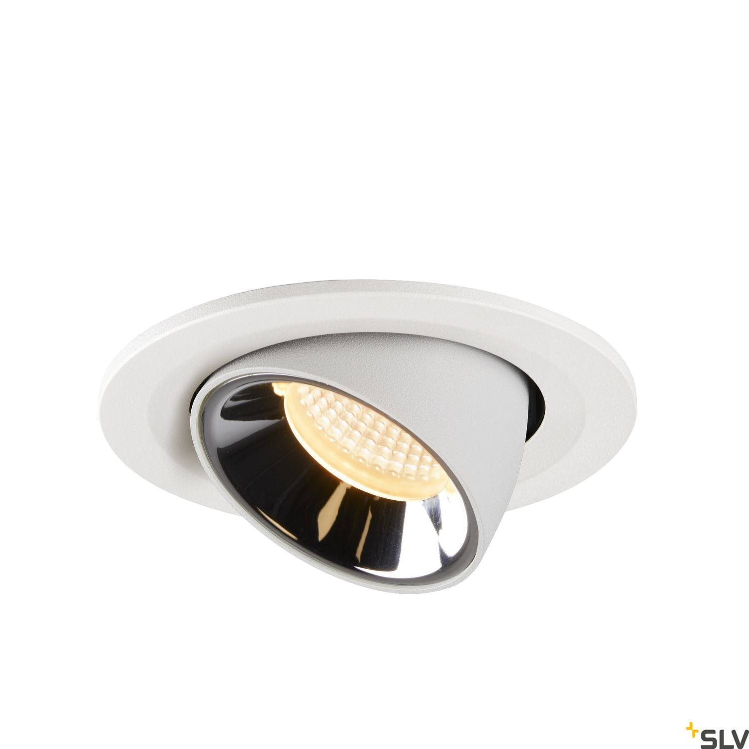 SLV NUMINOS® GIMBLE S, Deckeneinbauleuchte weiß / chrom 3000K 40°