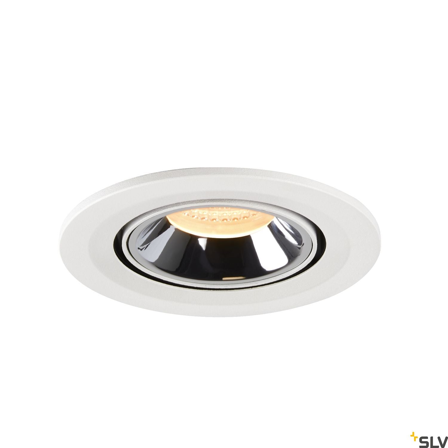 SLV NUMINOS® GIMBLE S, Deckeneinbauleuchte weiß / chrom 30000K 55°